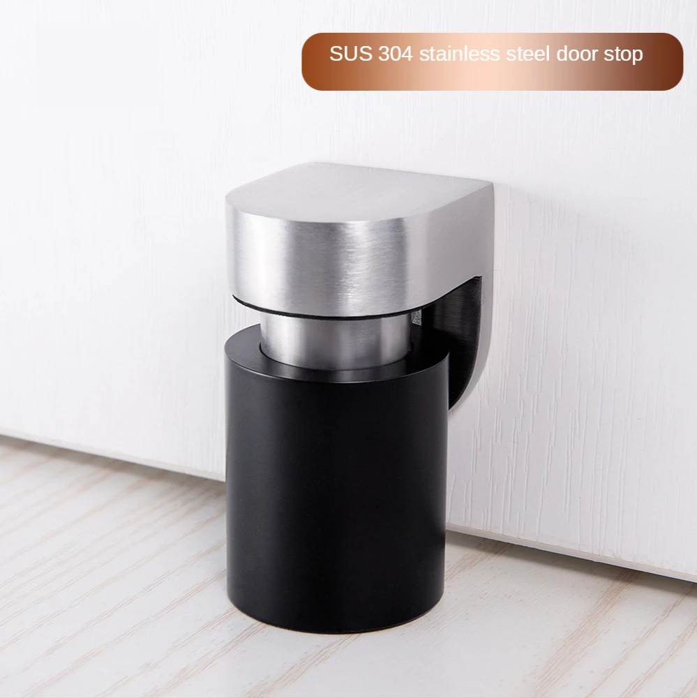 

304 Solid Stainless Steel Heavy Door Stop Door Retainer Cylindrical Floating Magnetic Door Stopper Furniture Hardware