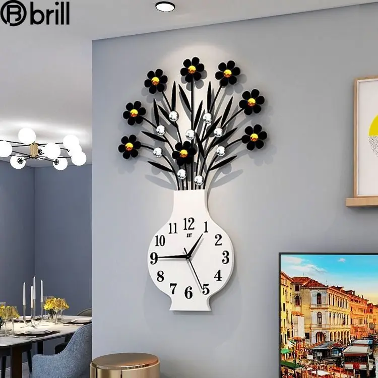 

Simple Wall Clock Modern Design Home Fashion Vase Wall Decor European Style Wall Clock Livingroom Creative Clocks Silent Reloj