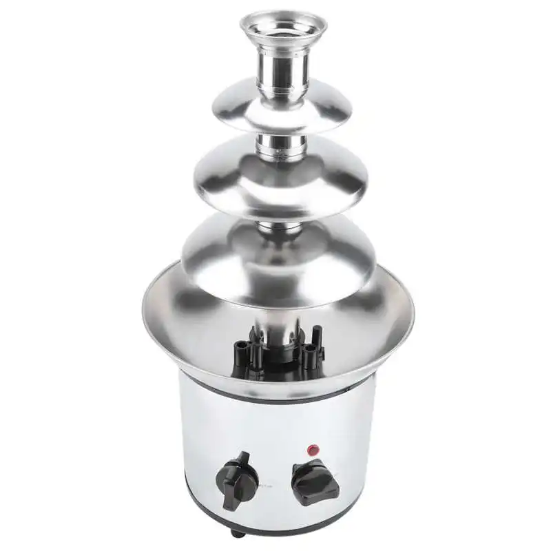 Chocolate Fountain Machine 4 Layers Creative Design Chocolate Melt with Heating Fondue Machine DIY Waterfall Hotpot