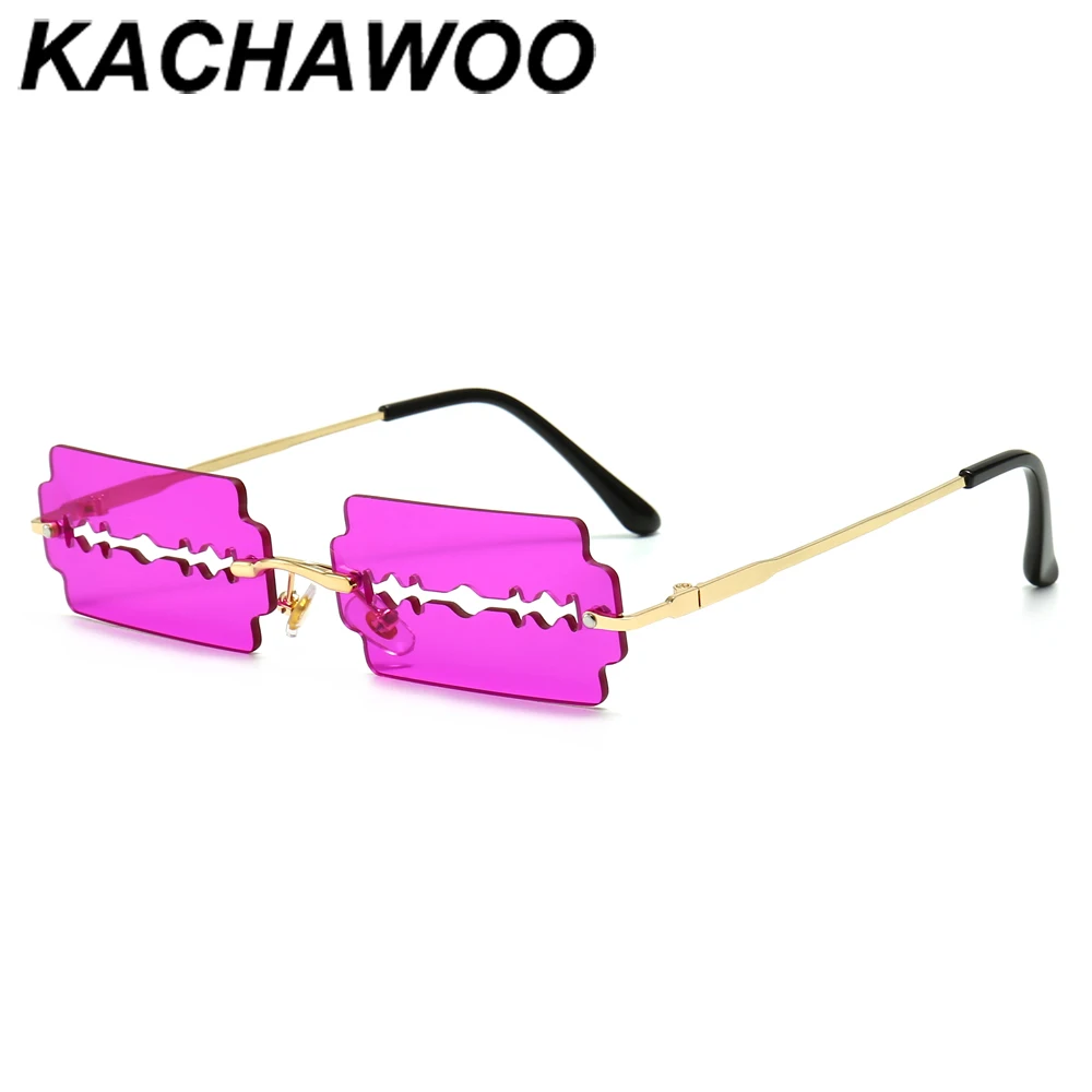 Солнцезащитные очки без оправы Kachawoo для женщин и мужчин винтажные Модные