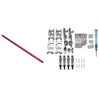 

for Wltoys 144001 1/14 144001-1293 Central Drive Shaft,Red & Steering Swing Arm Base C Rear Hub Seat Pull Rod Shock