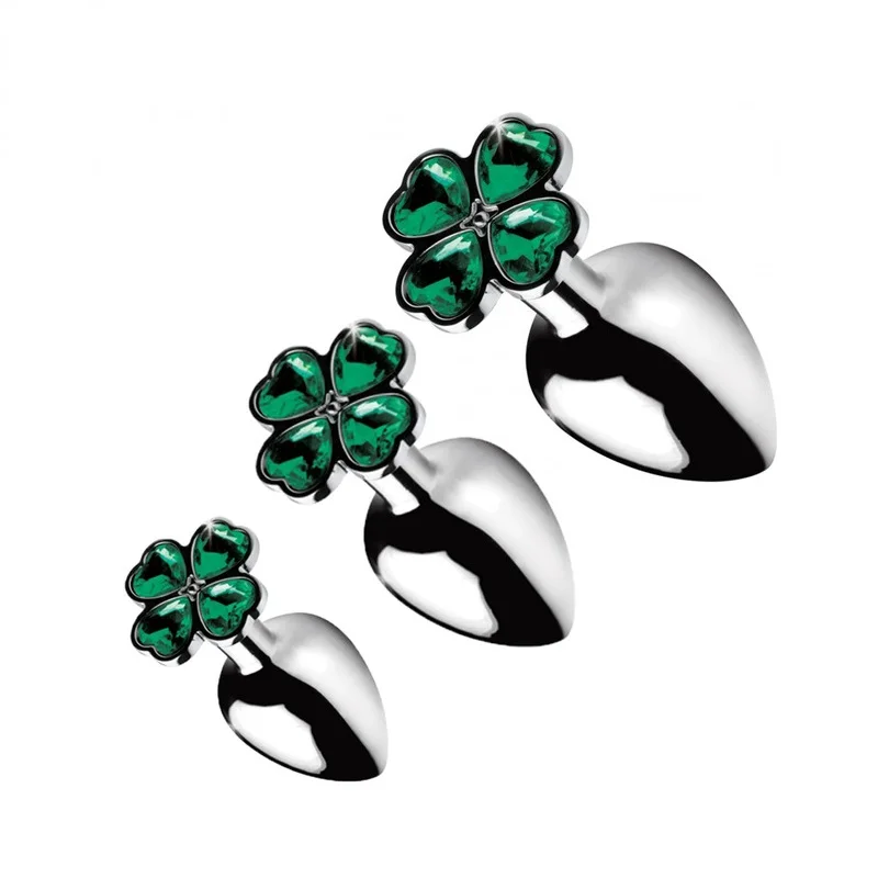 Small medium large set huge four leaf cover Metal Anal plug jewelry butt beads dildo insert BDSM vaginal Sex toy for men women | Красота и