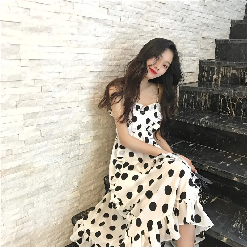 

Victoria French Platycodon Grandiflorum Waist Mountain Ben Temperament Fairy Over The Knee Sling Dress Summer Long Skirt 8999