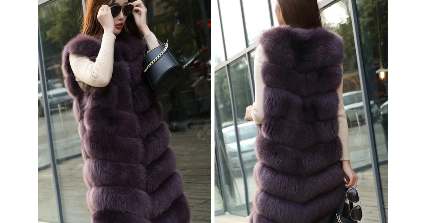 Flash Deal Real Fur Vests Long Winter Women Fur Vest Female Sleeveless Genuine Fur Vest Ladies Fashion Luxury Slim Warm High Quality 2019 28
