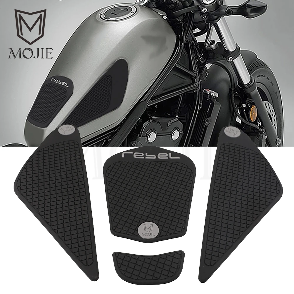 Protezione Serbatoio In Gomma Per Honda Rebel CMX 500 300 - Adesivi Antiscivolo E Antigraffio, Accessori Moto, Coppia, Colore Nero
