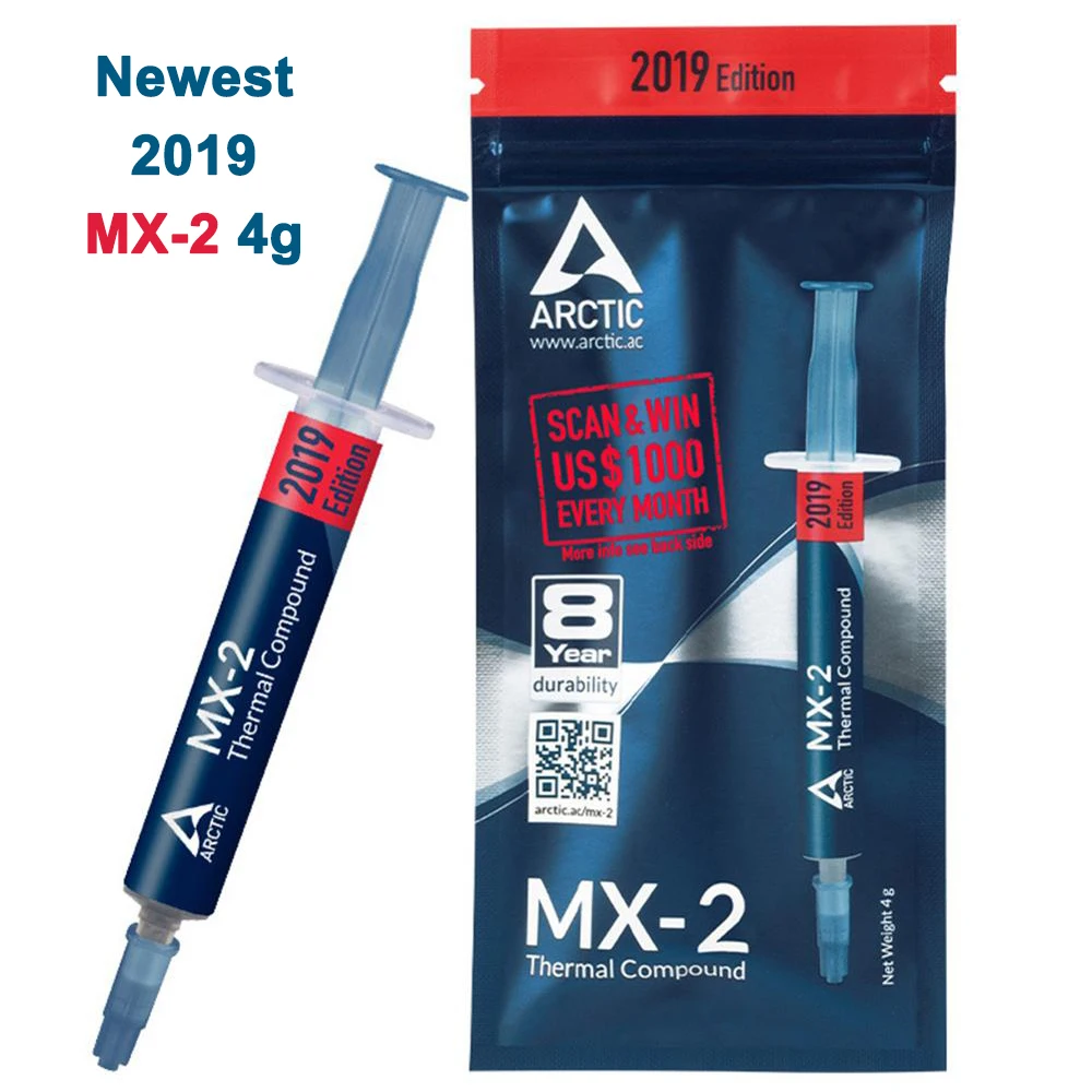ARCTIC MX-4, 4g, 2g, 8g, 20g, MX, 4 составные портативные кулеры для процессора, силиконовая смазка, термопаста, радиатор, процессор Intel GD900-1 - Цвет: 2019 MX-2 4g