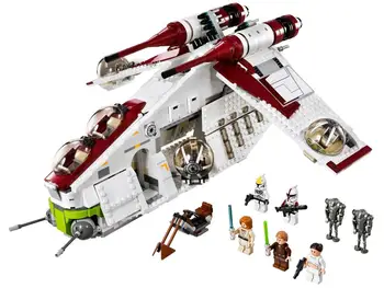 

05041 Star Wars on Toy Republic Gunship Set StarWars Lepining 75021 Ship for Children Educational Building Blocks Bricks Toys