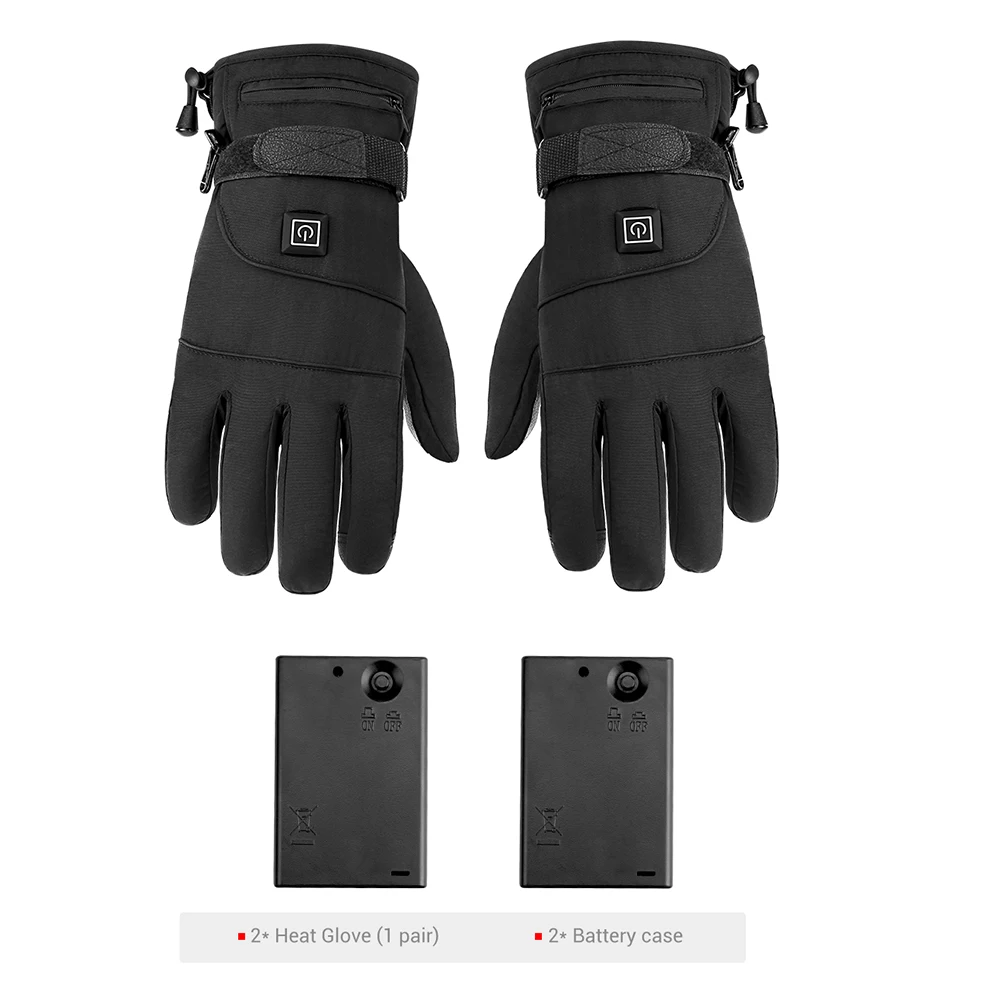 Водонепроницаемые мотоциклетные перчатки с подогревом Guantes Moto Heating USB грелка для рук Электрические Тепловые перчатки с подогревом перчатки с питанием от батареи - Цвет: A1 Without Battery