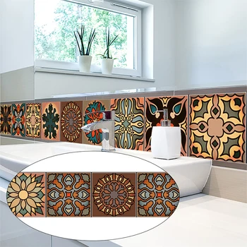 

2020 Moroccan Style Tile Sticker Oilproof And Waterproof Green Environmentally Friendly PVC Material Home Decoration Stickers
