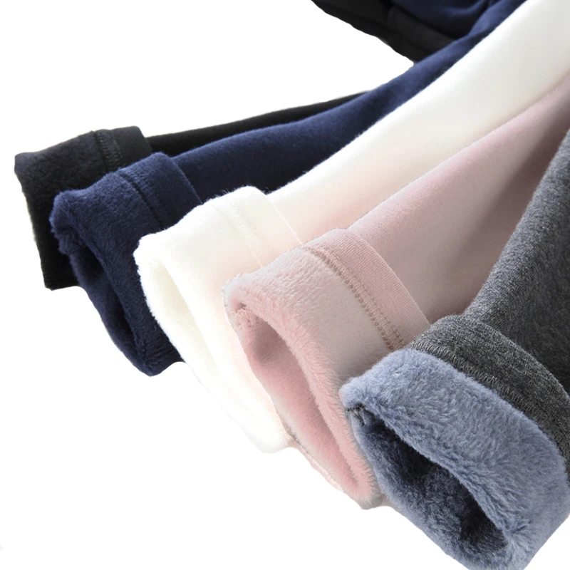Осенне-зимние теплые леггинсы для девочек из плотного хлопка; для малышей; из флиса; детские брюки; детские леггинсы с эластичной резинкой на талии, длинные брюки, женские брюки