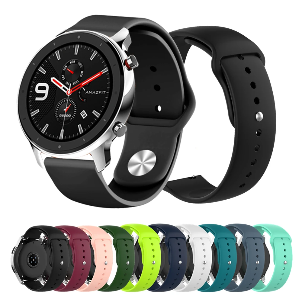 Мягкий силиконовый спортивный ремешок для часов Xiaomi Huami Amazfit GTR 47 мм 42 аксессуары