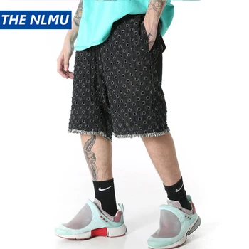 

Men 2020 Hip Hop Shorts Streetwear Full hole Harajuku Jogger Shorts Summer HipHop Track Short Sweatpant Cotton Black Blue WO086