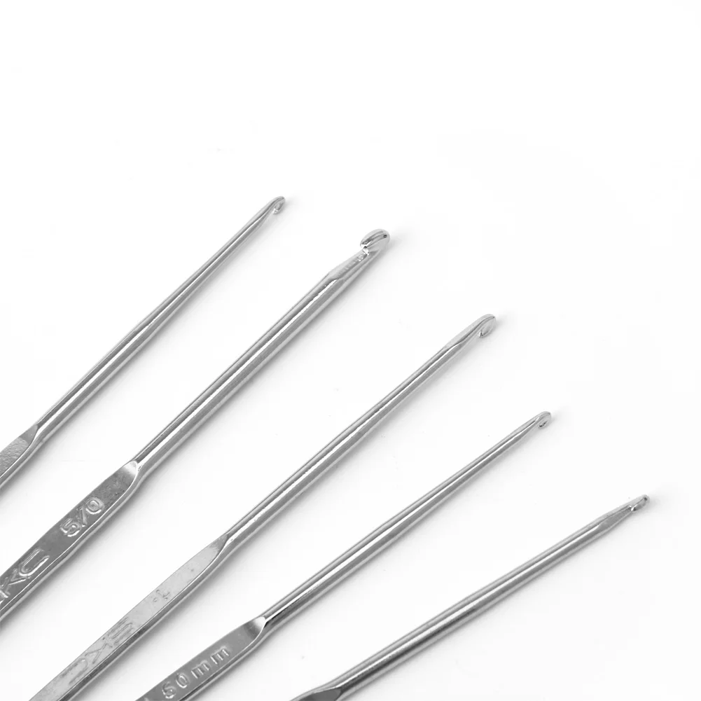 5 шт. Ferroalloy очень тонкий крючок для вязания крючком набор игл плетение DIY ремесло пряжа 72XF