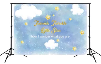 

Twinkle Twinkle Little Star Baby Shower Background Photography Blue Backdrops Baby Shower Cake Table Banner Gold Glitter Poster
