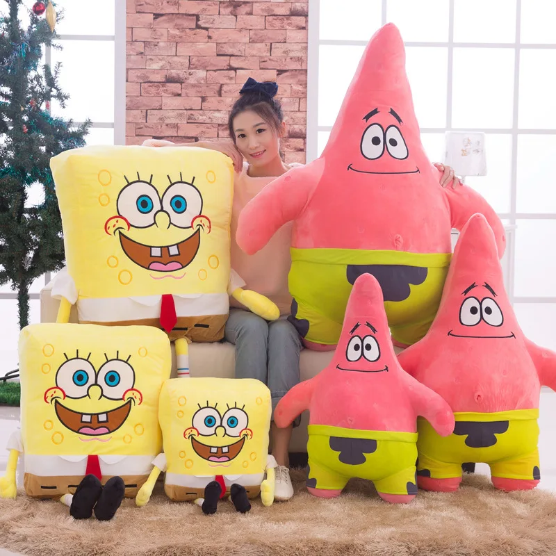 

New Sponge Bob Kids Soft Stuffed Animals Plush Toys Baby Pillow Animal Cartoon Doll Cotton Cushion Christmas Gifts For Children