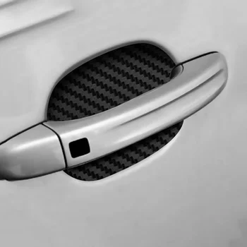 4Pcs/Set Car Door Sticker Carbon Fiber Scratches Resistant Cover Auto Handle Protection Film Exterior 2