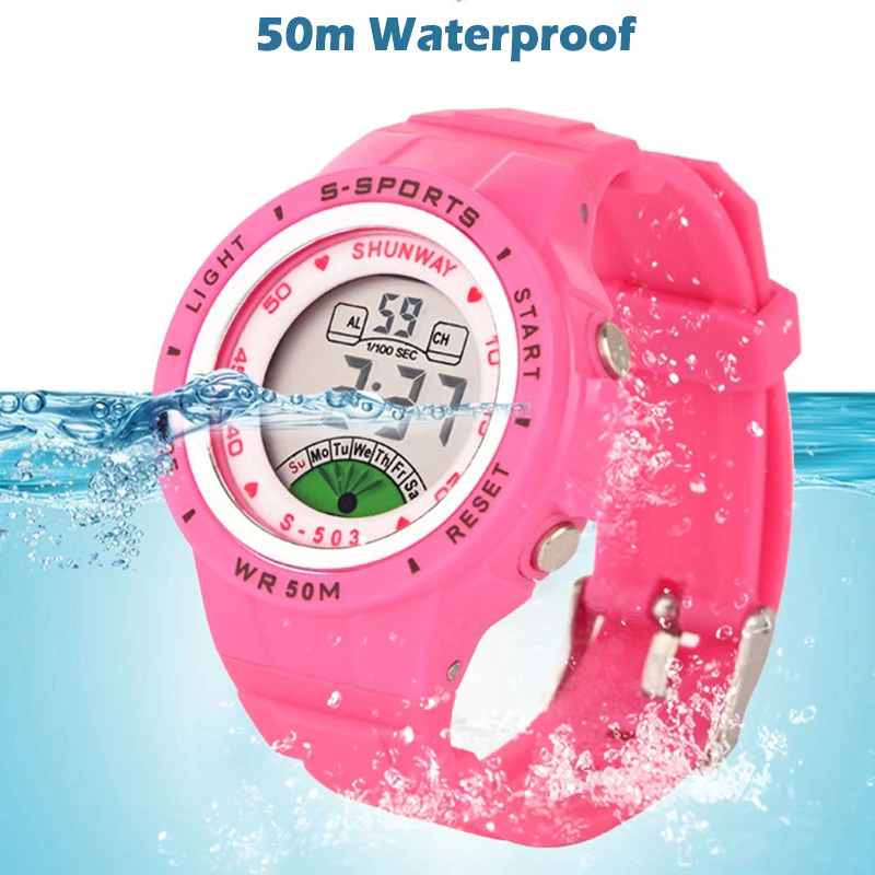 UTHAI CE02 niños reloj electrónico reloj pulsera de cuarzo para niño niña 50m resistente al agua estudiante relojes deportivos de reloj