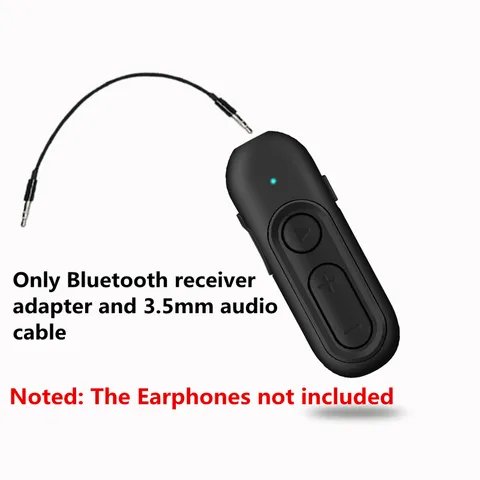 Bluetooth 5.0 Receiver with Earphone Microphone 3.5mm Jack AUX Wireless Audio Adapter for Car Headphone Speaker Stereo Music