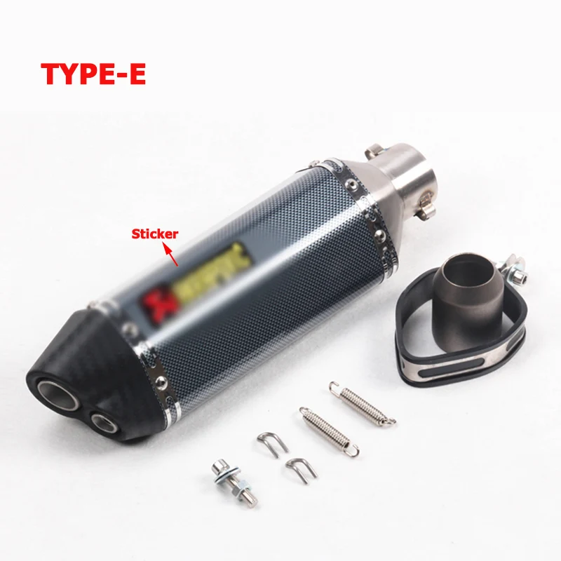 370 мм Akrapovic выхлопная труба универсальный мотоцикл Escape модифицированный двойной глушитель с отверстиями для R15 PCX 125 CBR150 Ninja 250 NVX155 - Цвет: E