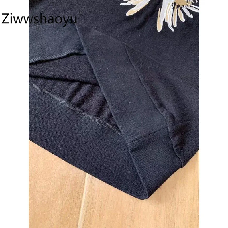 Ziwwshaoyu дизайнер высокого класса осень зима золотая линия попугай вышивка длинный рукав шерсть Вязанный свитер женский