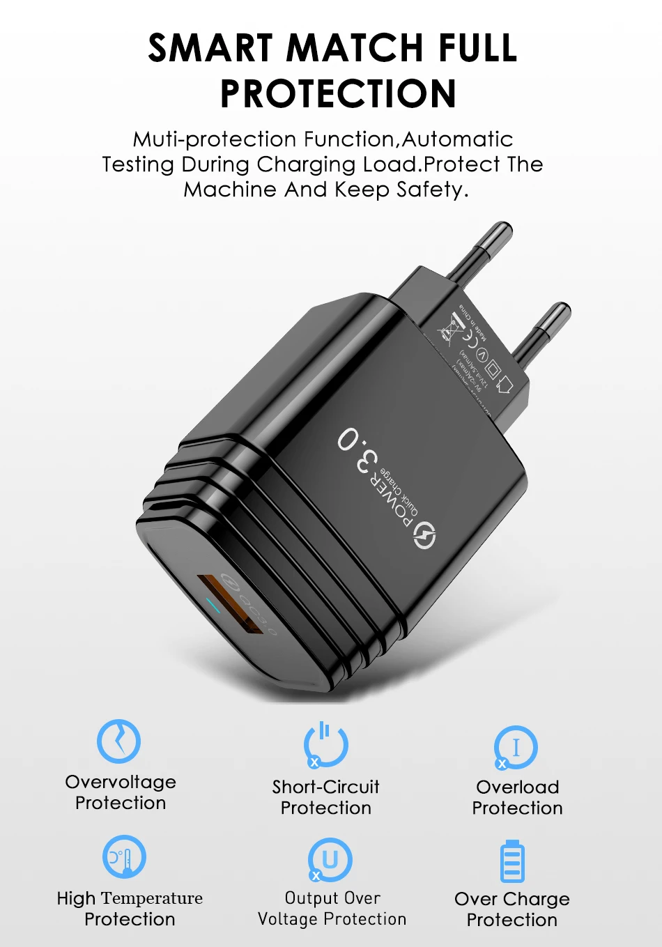 USLION 3A быстрое зарядное устройство 3,0 USB зарядное устройство для iPhone 11 Pro samsung huawei P20 Tablet QC 3,0 быстрое настенное зарядное устройство адаптер США и ЕС