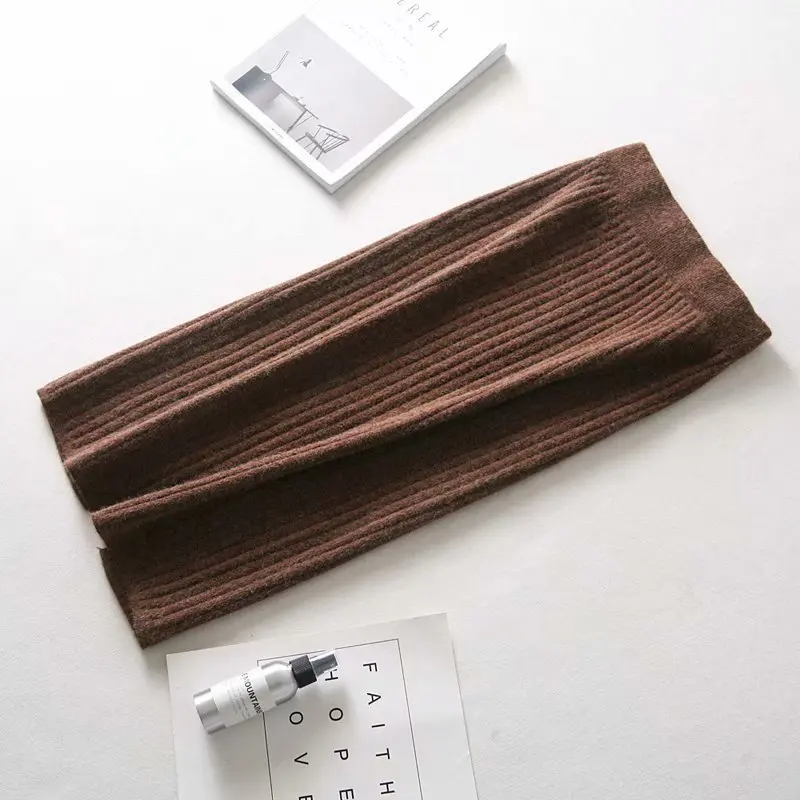 

Knit Wrapped Skirt INS Online Celebrity Hot Selling 2018 Autumn And Winter Solid Color Back Slit Slimming Angora Yarn Skirt Midi