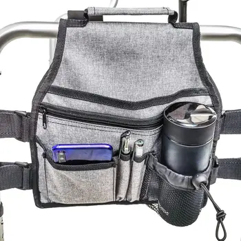 

Walker Bag Hand Free Storage Bag Walker Attachment Handicap Side Basket Pouch For Rollator Wheelchair Folding Walkers