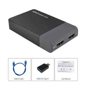 

1080P HD Video Capture Box USB3.0 Video Game Capture Converter with 3.5mm Mic Input for Remote Video Conference Data Collection