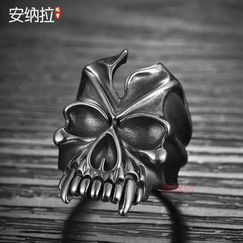 

925 Silver Retro Skull Ring Men's Cool Retro Online Celebrity Live Cool Rings Cool Forefinger Japanese And Korean Style