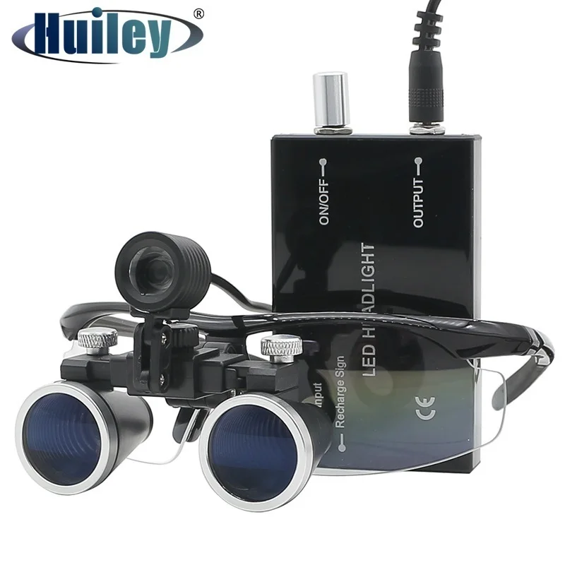 2.5X/3.5X Magnification Binocular Dental Loupe Surgery Surgical Magnifier with Headlight LED Light Operation Loupe Lamp digital depth micrometer Measurement & Analysis Tools