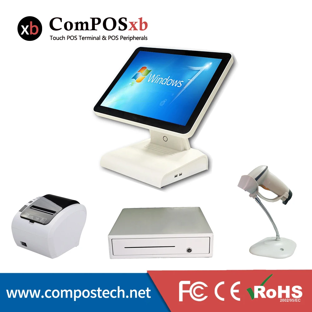 Китай pos терминал 15 дюймов сенсорный экран pos система термопринтер pos pc