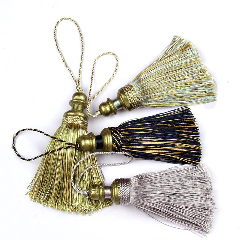 1PC Hängenden Seil Seide Quasten Fringe Nähen Quaste Trim Schlüssel Quasten Für DIY Verschönern Vorhang Zubehör – Detail 9