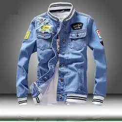 2019 мужская новая джинсовая куртка мужская повседневная куртка-бомбер мужская Высококачественная Мужская Ретро куртка уличная осенняя