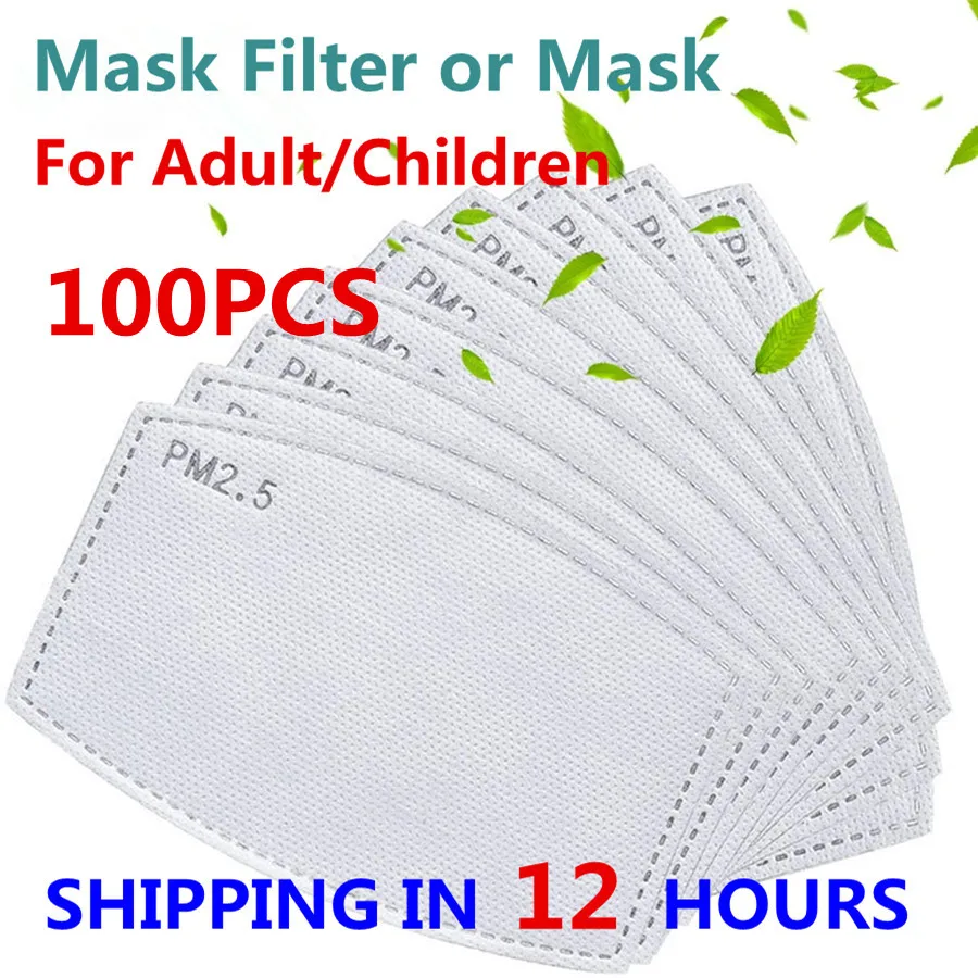 10-100pcs/Lot PM2.5 Filter Paper Adult Child Cotton Face Mouth Mask Anti Dust Haze Activate Carbon Health Care | Красота и здоровье