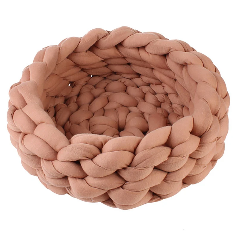 

Pet Dog Cat Hand-Woven Nest Handmade Knit Sleeping Bed Puppy Kitten Cave Basket Sleeping Bag Dogs Kennel Supplies