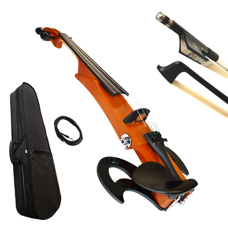 Kinglos 4/4 wireless mic transmitter chinrest spindle screwdriver carbon fiber case electric Violin