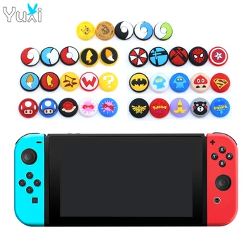 

YuXi 4pcs Anti-Slip Silicone Thumb Grips Thumb stick Caps Case For Joy-Con Controller Analog Cover For Nintend Switch Console