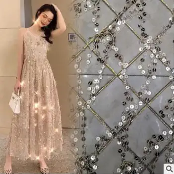 

Fashion Net Red Sequin Fabric Pendant Tassel Three-dimensional Mesh Yarn Lace Dress Bead Embroidery Cloth