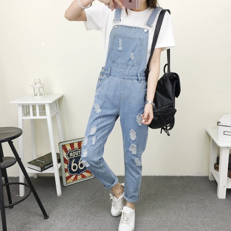Jumpsuits for Women Denim Pockets Korean Fashion Harajuku Ankle-length Womens Streetwear Hot Sale Vintage Females Ulzzang Casual