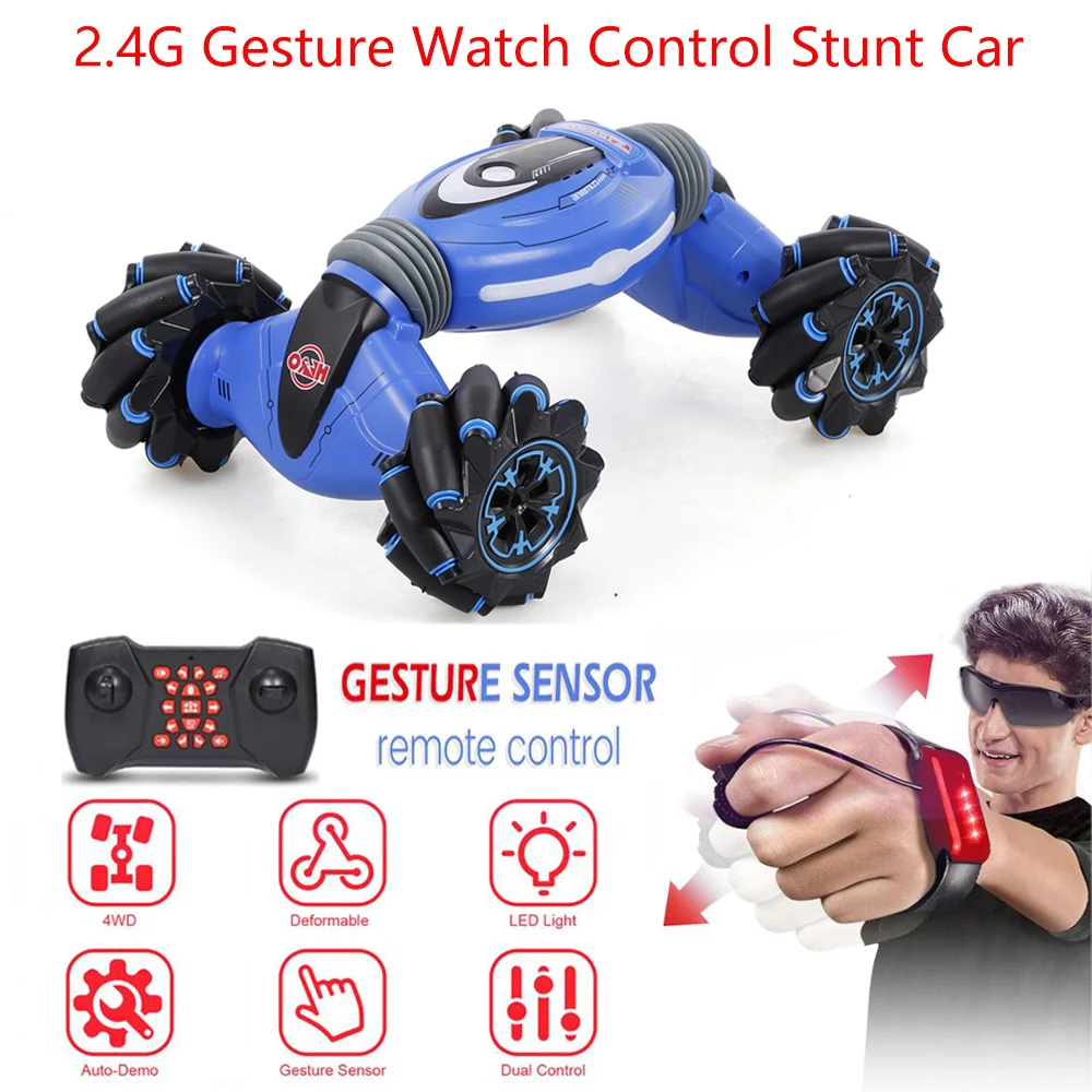 2,4G 4WD RC трюк автомобиль жетон зондирование часы дистанционного управления внедорожный автомобиль музыка танцы Вождение RC автомобиль игрушки подарок для детей