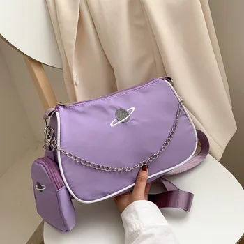 

Bag women 2020 new wide shoulder strap niche design crossbody single shoulder nylon small satchel womens bags handbags