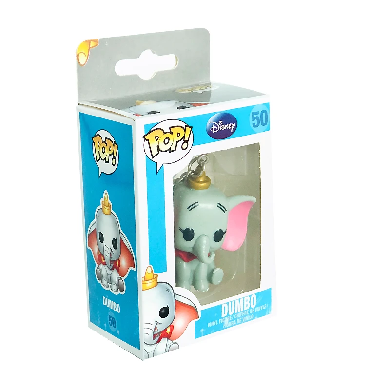 FUNKO POP мультфильм фильм Dumbo Карманный Брелок игрушки виниловые фигурки Коллекция Модель игрушки для детей Рождественский подарок - Цвет: Dumbo