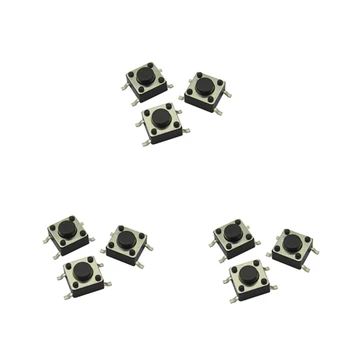 

100Pcs SMD 6*6*4.3/4.5/5/5.5/6/6.5/7/7.5/8/8.5/9/9.5/10mm Black Micro Push Button Tactile Tact Momentary Electronic Switch