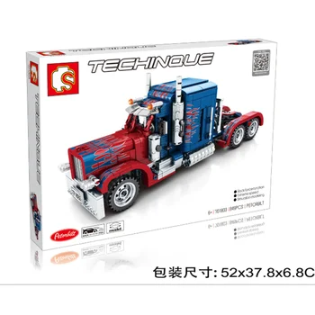 

849PCS lepining Technic Series Peterbilt 389 Heavy Container Trucks Model Building Blocks Set Classic Model Toys Children