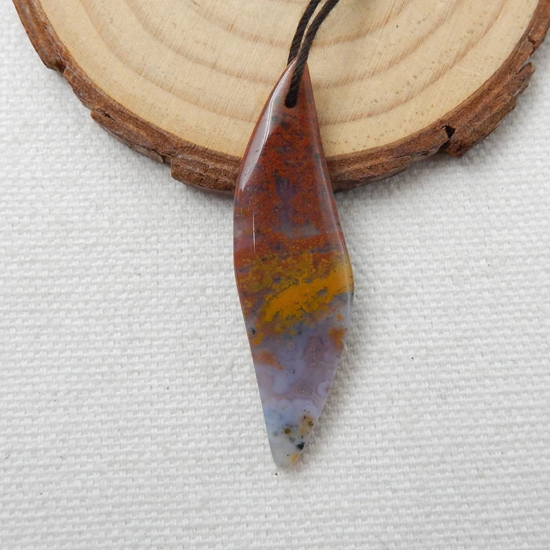 

Natural Stone Ocean Jasper Necklace Pendant 45x13x5mm 3.9g Fashion Jewelry For Birthday Gift Accessories