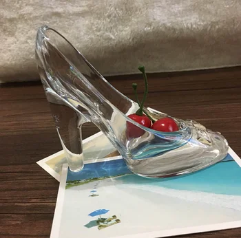 

crystal shoes glass birthday gift home decor cinderella high-heeled shoes wedding shoes figurines miniatures ornament