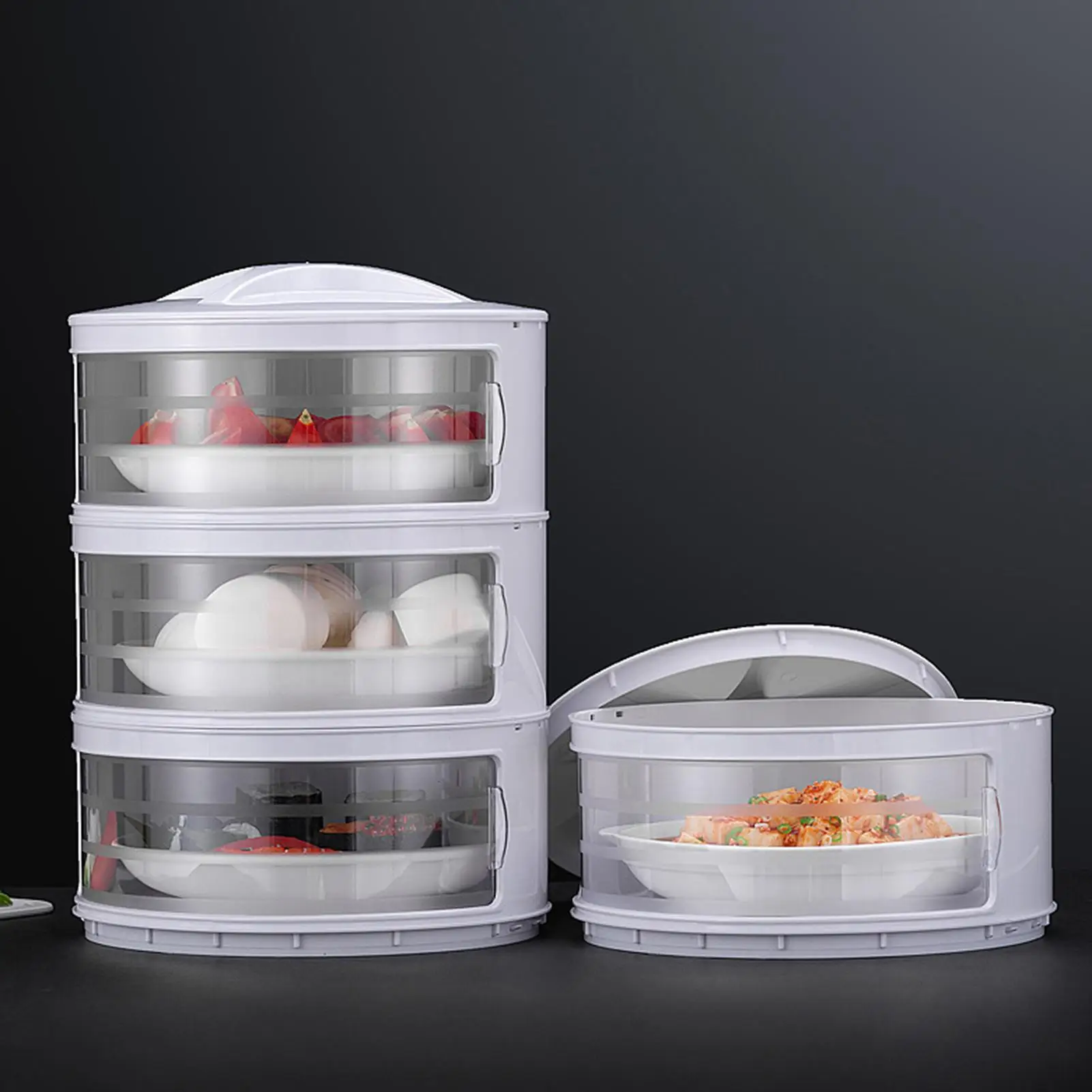 

Kitchen Stackable Insulation Dust Proof Food Leftover Container with Lid Cover