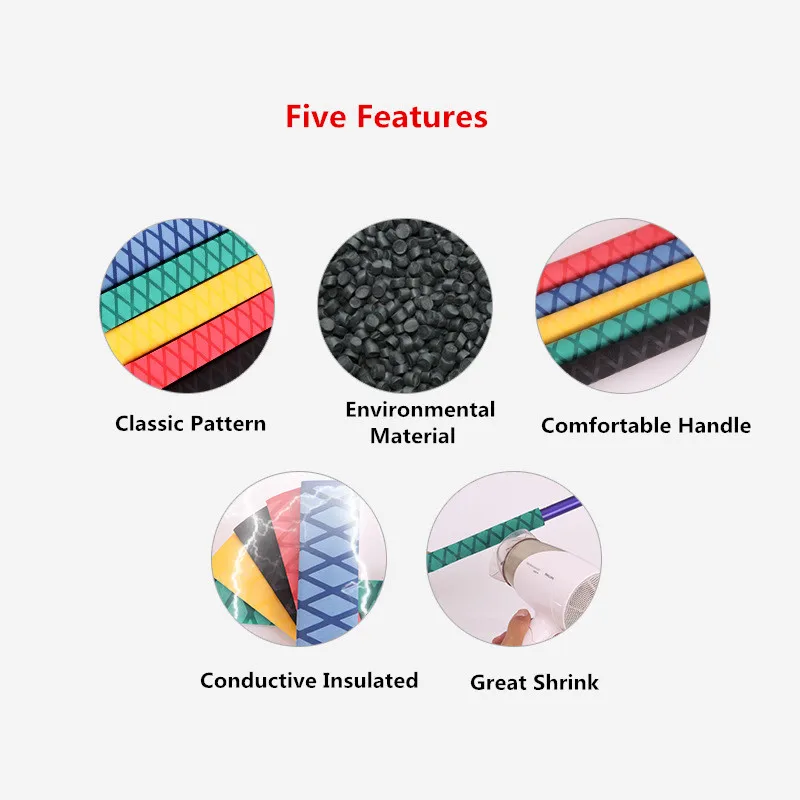 15mm Heat Shrink Tube Fishing Rod Handle Grip 1M Nonslip Insulation Tubing Sleeve for Golf Tennis Badminton Rackets 5 Colors (1)