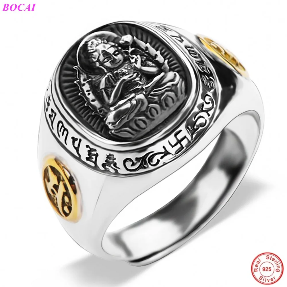Мужское серебряное кольцо BOCAI S925 пробы новые ювелирные изделия на указательный