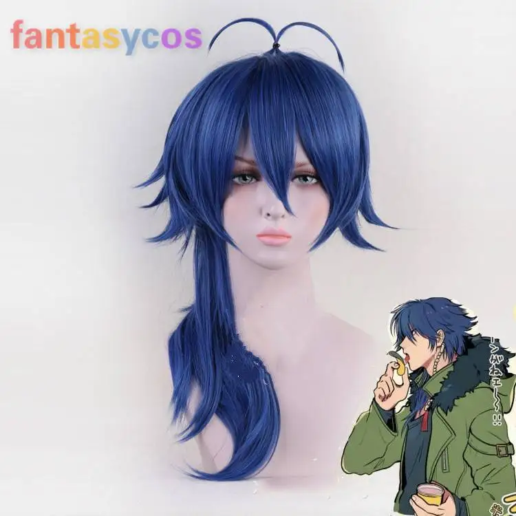 Division Rap Battle DRB Cosplay Wig Dead or Alive Blue Long Straight Adult Hair+ Free Cap | Тематическая одежда и униформа